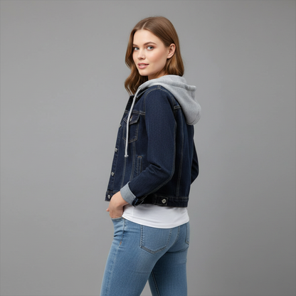 Denim Jacket with Removable Hood | Women's Jacket
