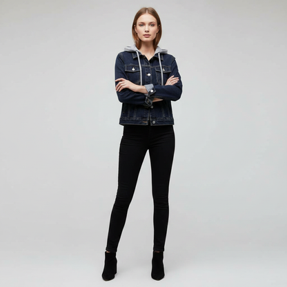 Denim Jacket with Removable Hood | Women's Jacket
