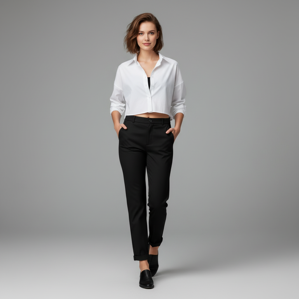 Elegant Black Pants | Women's High Waist Trousers