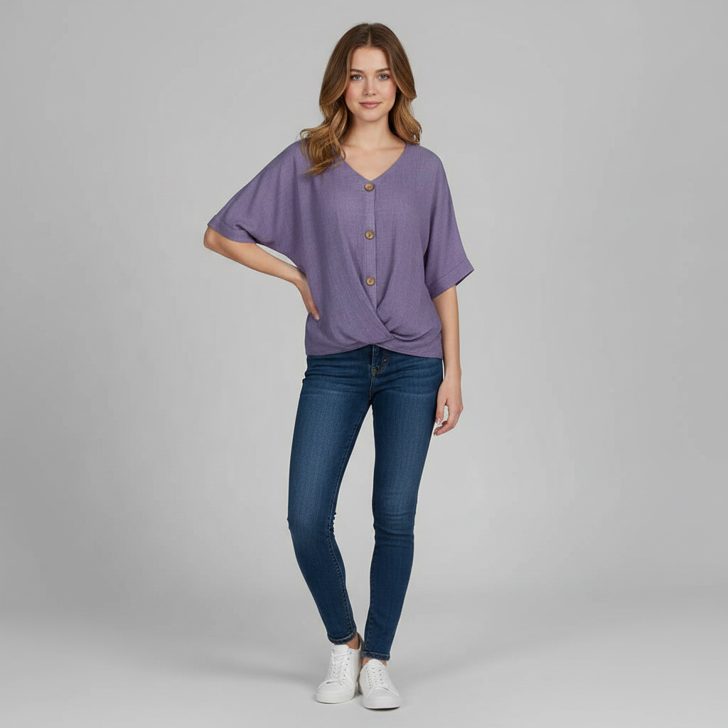 Elegant V-Neck Women's Blouse | Long Sleeve Fashion Top