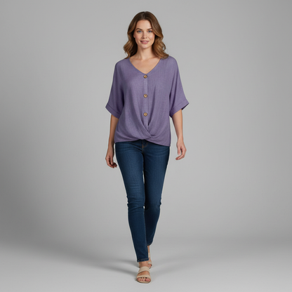 Elegant V-Neck Women's Blouse | Long Sleeve Fashion Top