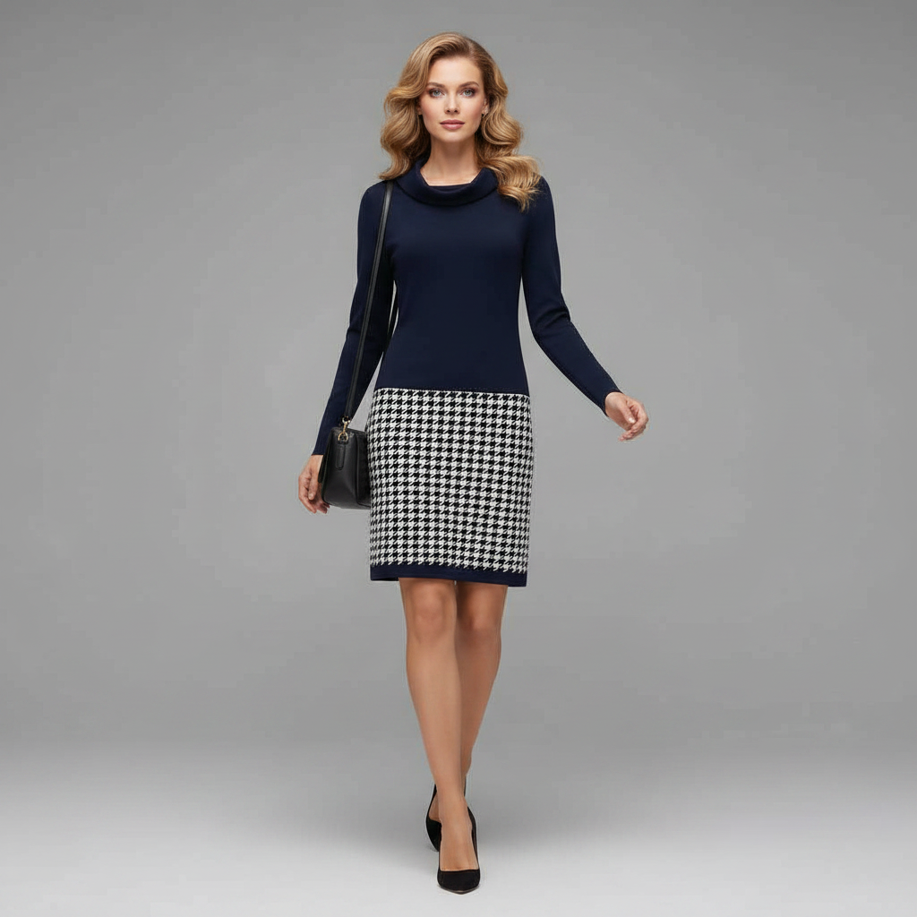 Mara | Elegant Women's Formal Dress with Unique Pattern