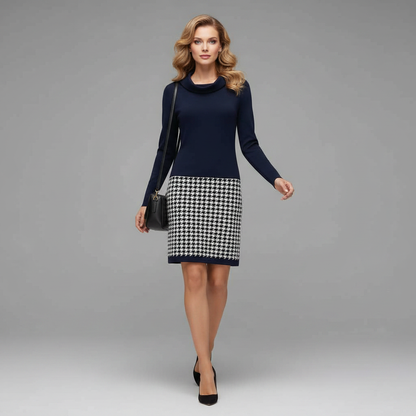 Mara | Elegant Women's Formal Dress with Unique Pattern